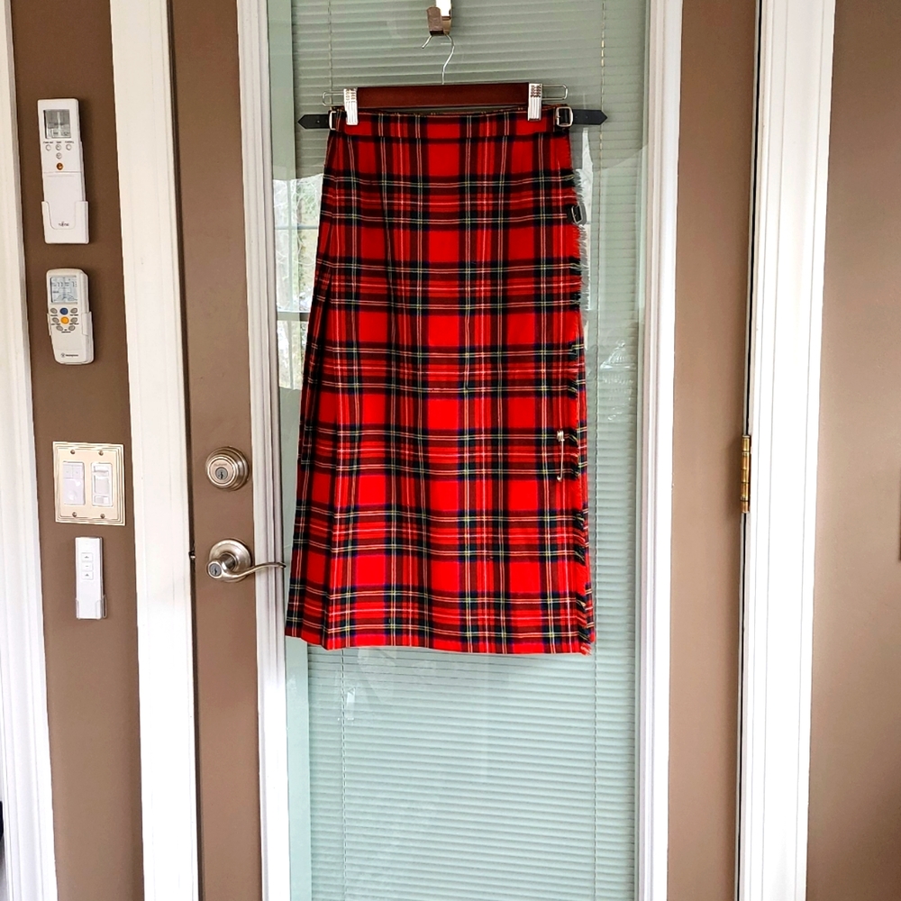 D.MoArthur of Scotland Plaid Check Kilt Pleated Skirt